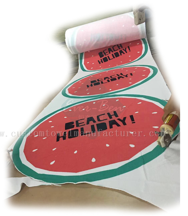 China Bulk Custom Beach Towel Manufacturer wholesale Bulk Printing Watermelon Beach Holiday Towels Supplier